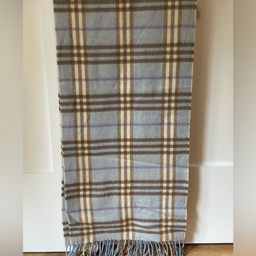 Baby blue Burberry cashmere scarf